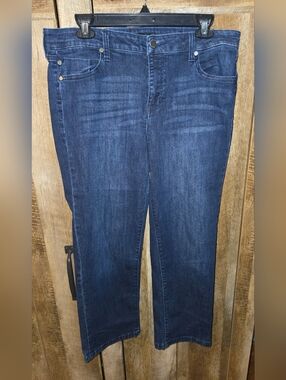 Liverpool Dark Blue Denim Cropped Jeans Size 12